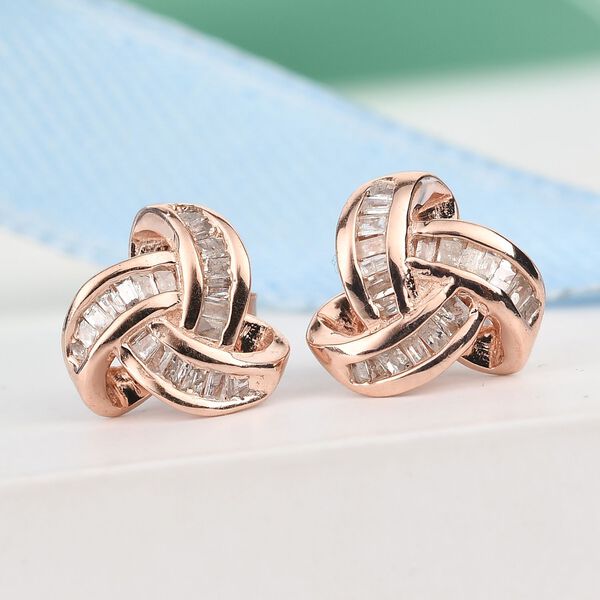 Diamant Knoten-Ohrstecker in Silber image number 2