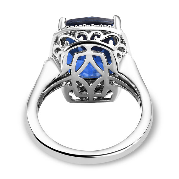 Ceylonfarbener Quarz und Zirkon-Ring, 925 Silber platiniert - 6,64 ct.&nbsp; image number 6