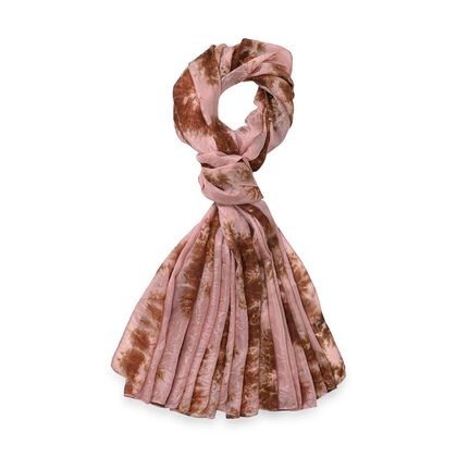 LA MAREY - 100% Maulbeeren-Seidenschal, Chiffon, 55x170 cm, Lila und braun