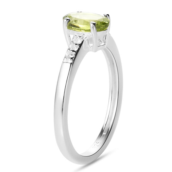 Nat&uuml;rlicher Peridot und Zirkon-Ring, 925 Silber  ca. 0,90 ct image number 5