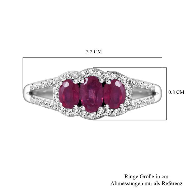 Afrikanischer Rubin und Zirkon-Ring - 1,14 ct. image number 4