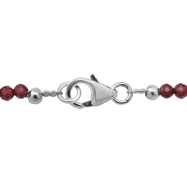 Rhodolit Granat Rondelle Halskette ca. 45 cm lange 925 Silber ca. 32.30 ct image number 4