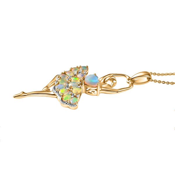 D'Joy AA natürlicher, äthiopischer Welo Opal und Zirkon Anhänger mit 50cm Kette - 4,28 ct. image number 4