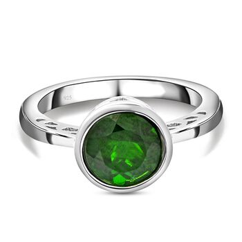 Nat&uuml;rlicher Chromdiopsid Ring, 925 Silber rhodiniert  ca. 2,00 ct