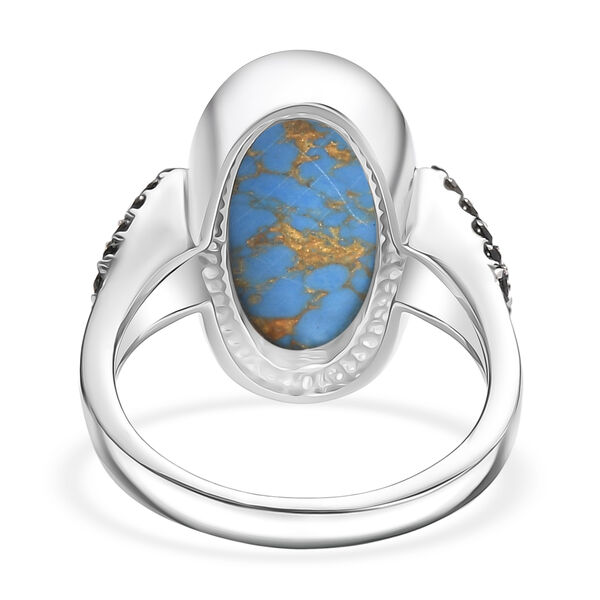 EverTrue blauer T&uuml;rkis und schwarzer Spinell Ring - 8,30 ct. image number 6