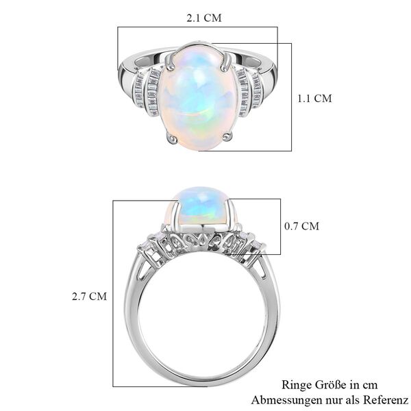 Nat&uuml;rlicher, &auml;thiopischer Welo Opal und Diamant-Ring - 3,90 ct. image number 7
