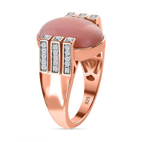 AA rosa Opal und Zirkon Ring - 7,83 ct. image number 5