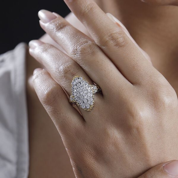 J Francis gefertigt mit SWAROVSKI- Zweifarbiger Swarovski Zirkonia Ring image number 3