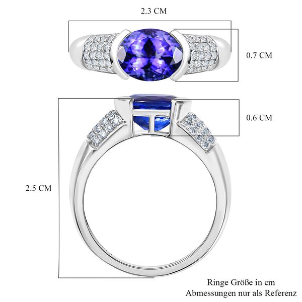 RHAPSODY AAAA Tansanit und VS Diamant Ring in 950 Platin - 2,53 ct. image number 6