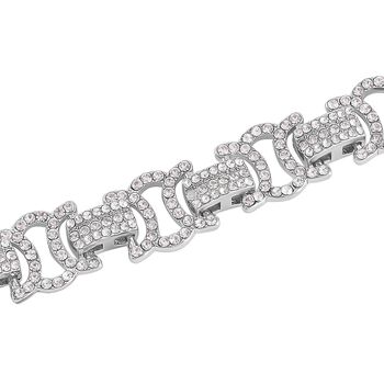 Wei&szlig;er Kristall Armband, ca. 20 cm, silberfarben