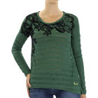 DESIGUAL, T-Shirt mit langen &Auml;rmeln und Stickerei auf dem Oberteil, Schwarz, Gr&ouml;&szlig;e 38