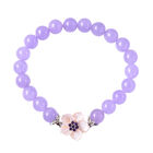 JARDIN-KOLLEKTION - Perlmutt und Lila Jade, afrikanisches Amethyst Armband, 19 cm, 925 Silber rhodiniert, ca. 98,31 ct