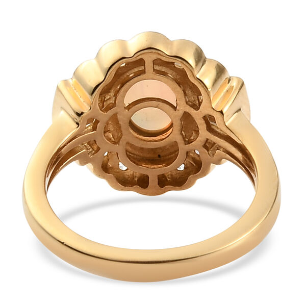 Natürlicher Äthiopischer Opal und Zirkon Ring 925 Silber vergoldet  ca. 1,85 ct image number 6