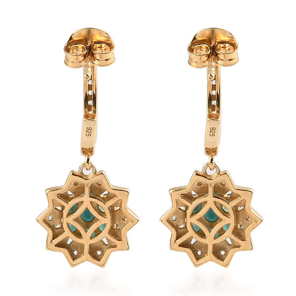 Grandidierit und Zirkon Ohrh&auml;nger 925 Silber vergoldet ca. 1,52 ct&nbsp; image number 5