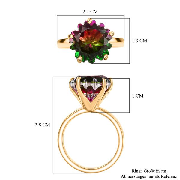 D'Joy Wassermelonen Triplett Quarz Ring und Ohrringe image number 12