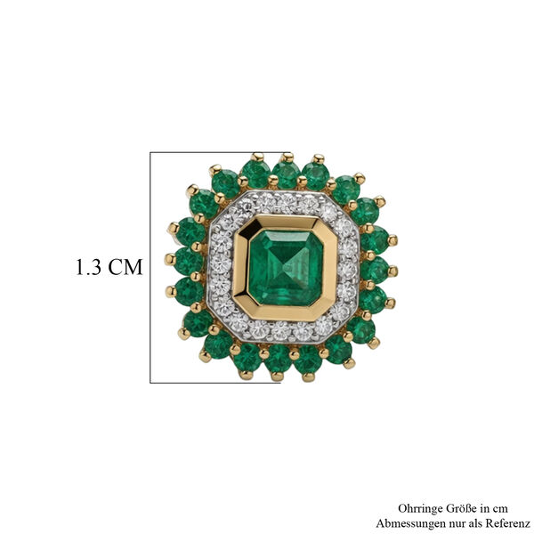 D'Joy AAA Kagem sambische Smaragd und Moissanit Ohrringe - 1,76 ct. image number 5
