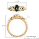 London Blau Topas und Zirkon Ring 925 Silber vergoldet  ca. 0,98 ct image number 6