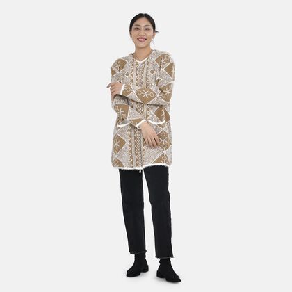  Winter outfit with 2 pockets
100% Polyester
Size: free size fit to 8-20 :114x82cm(bust*body length)
Weight:  760g Camel + white diamond pattern 