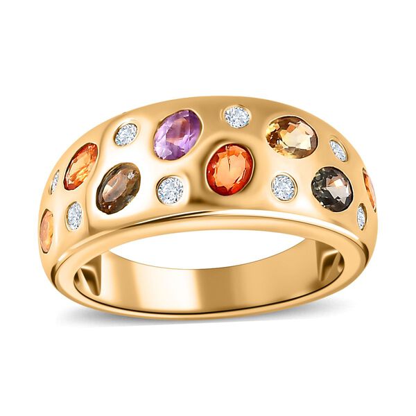 Mehrfarbiger Saphir und Zirkon-Ring - 2,10 ct. image number 4