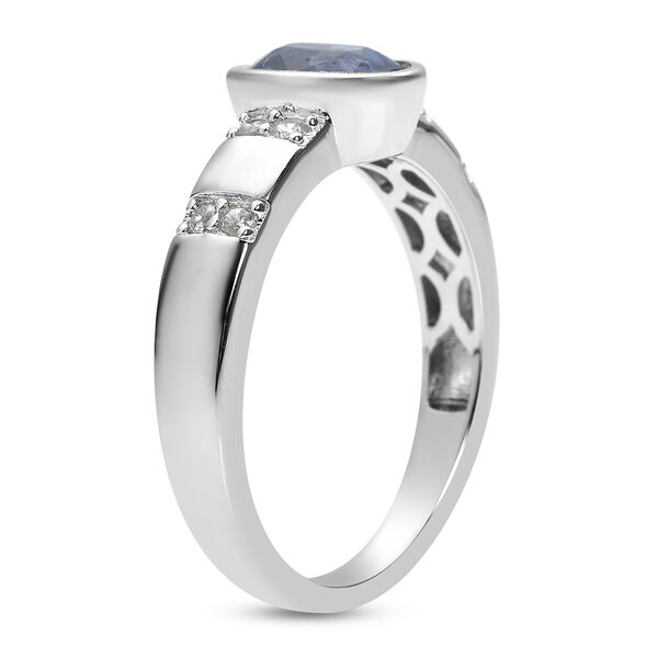 Kyanit und Zirkon Ring 925 Silber rhodiniert  ca. 1,80 ct image number 6