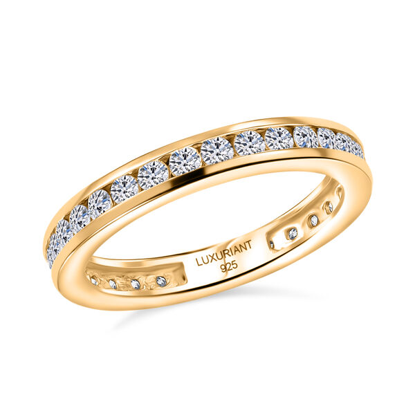 LUXURIANT SGL zertifizierter VS-EF Labor Diamant Ring, 925 Silber 750 Gelbgold Vermeil - 1 ct. image number 3