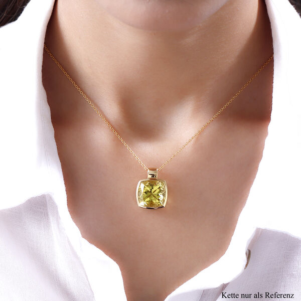 Ouro Verde-Quarz Anh&auml;nger, 925 Silber vergoldet ca. 11.27 ct image number 2