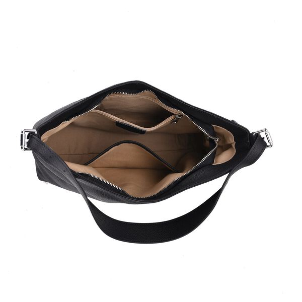 Hobo Umhängetasche aus Echtleder in Schwarz image number 6