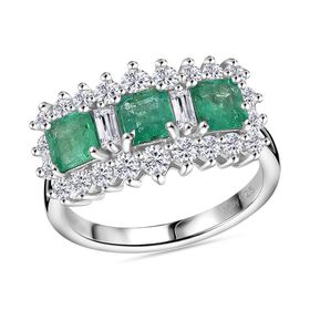 D'Joy Smaragd und Moissanit Ring - 1,62 ct.