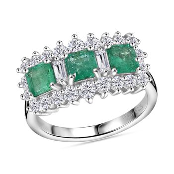 D'Joy Smaragd und Moissanit Ring - 1,62 ct.