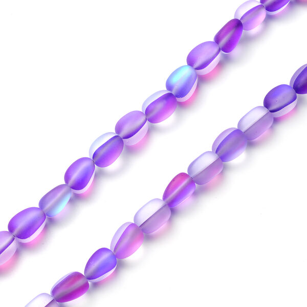 Violette Mystic-Glas Halskette, ca. 50 cm lang, mit Magnetschloss image number 3