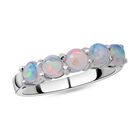 Natürlicher, äthiopischer Opal-Ring, 925 Silber platiniert (Größe 16.00) ca. 0,90 ct