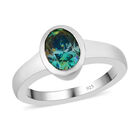 88 Facetten blauer Moissanit-Ring, 925 Silber platiniert  ca. 1,17 ct image number 3