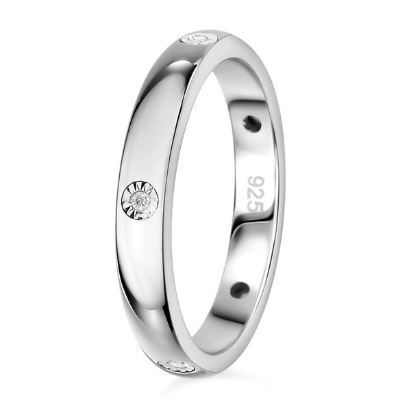 Diamant P Bandring, 925 Silber rhodiniert image number 5