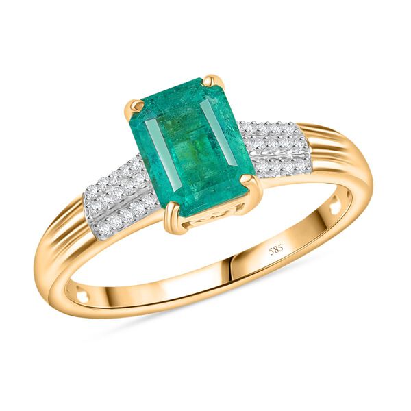 AAA Kagem sambischer Smaragd und Diamant Ring in 585 Gold - 1,79 ct. image number 3
