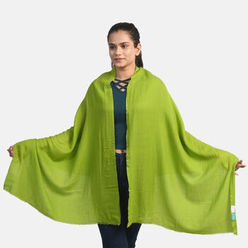 LA MAREY - 100% Kaschmirwolle superweicher Schal, Gr&ouml;&szlig;e 70x190 cm, Gr&uuml;n