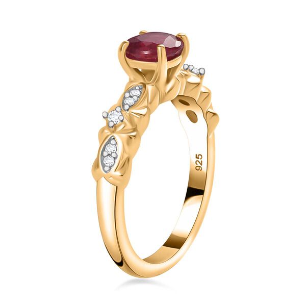 Afrikanischer Rubin  und Zirkon-Ring - 1,37 ct. image number 5