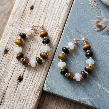 Mehrfarbige Edelstein-Ohrringe - 59 ct.