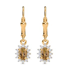 AA Natürliche goldene Tansanit und Zirkon Ohrringe - 0,74 ct.