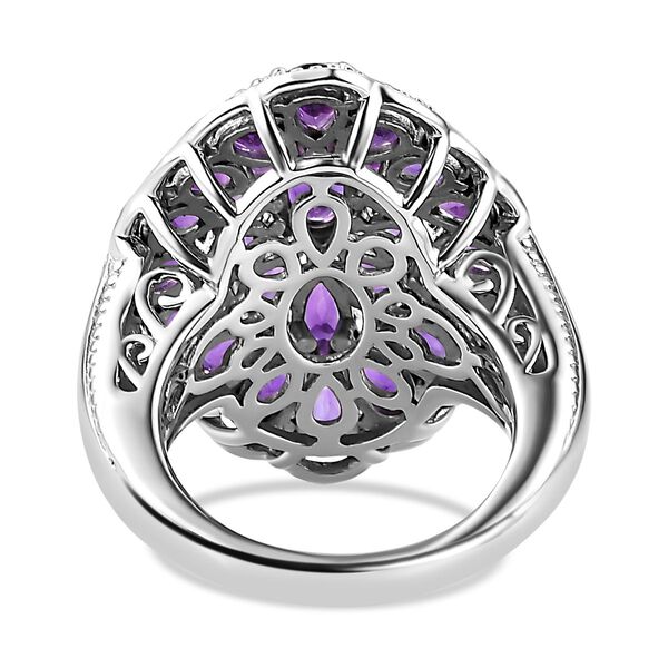Afrikanischer Amethyst-Ring 925 Silber platiniert  ca. 4,97 ct image number 6