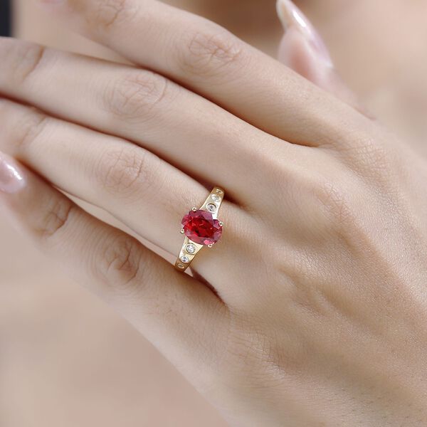 Labor Padparadscha Saphir und Zirkon Ring - 2,76 ct. image number 3