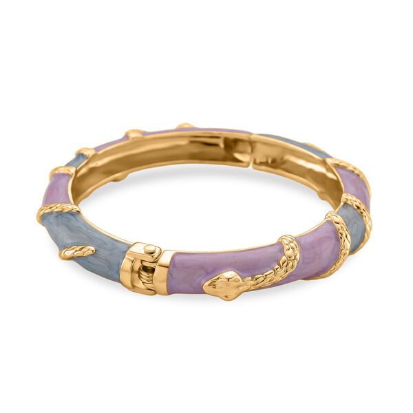 Emaille-Armreif im Streifen-Design Lila und Blau, ca. 19 cm image number 6