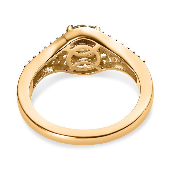 Nat&uuml;rlicher, goldener Tansanit und wei&szlig;er Zirkon-Ring - 1,56 ct. image number 6