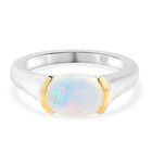 Natürlicher Äthiopischer Opal Ring 925 Silber Zweifarbige Beschichtung image number 0