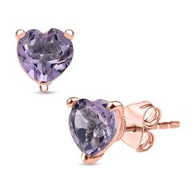 Rosa Amethyst Ohrringe, 925 Silber rosévergoldet - 2,18 ct.