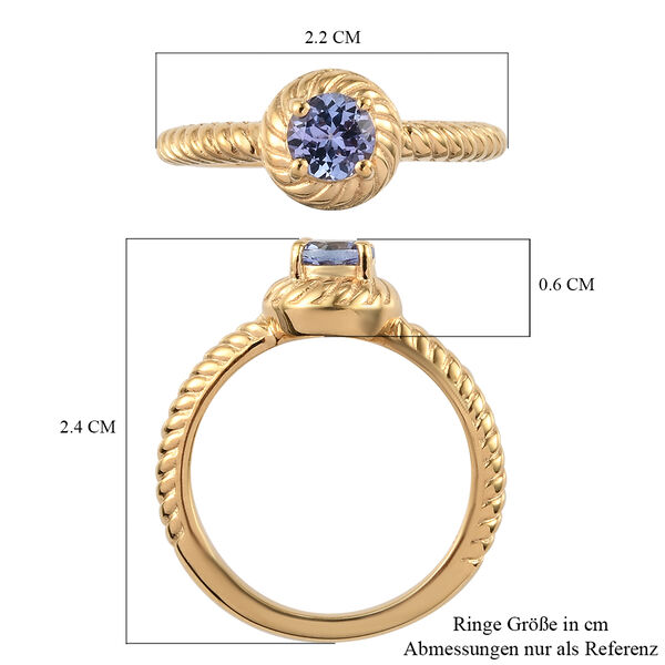 Tansanit-Ring, 925 Silber vergoldet  ca. 0,50 ct image number 5