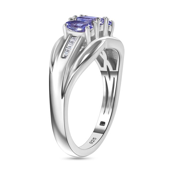 Tansanit und Diamant Ring, 925 Silber rhodiniert - 0,79 ct. image number 5