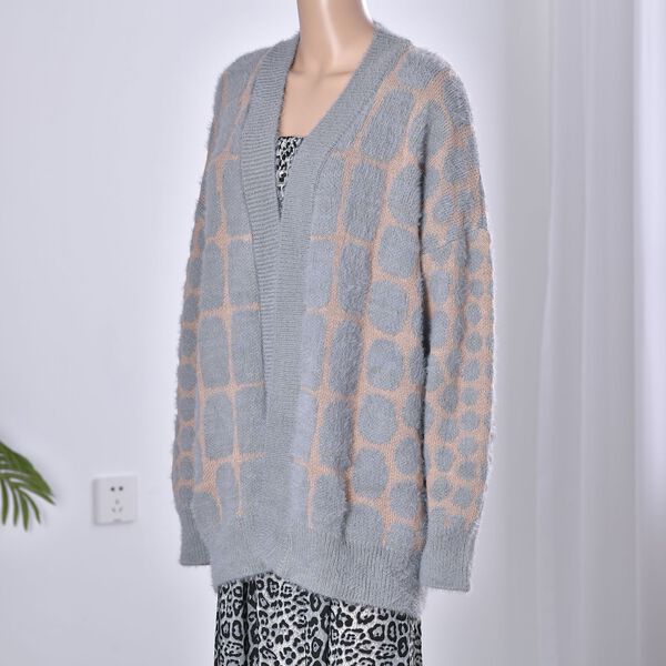 Cardigan mit 2 Taschen, Einheitsgr&ouml;&szlig;e, 64x84cm, grau und pfirsichfarben image number 3