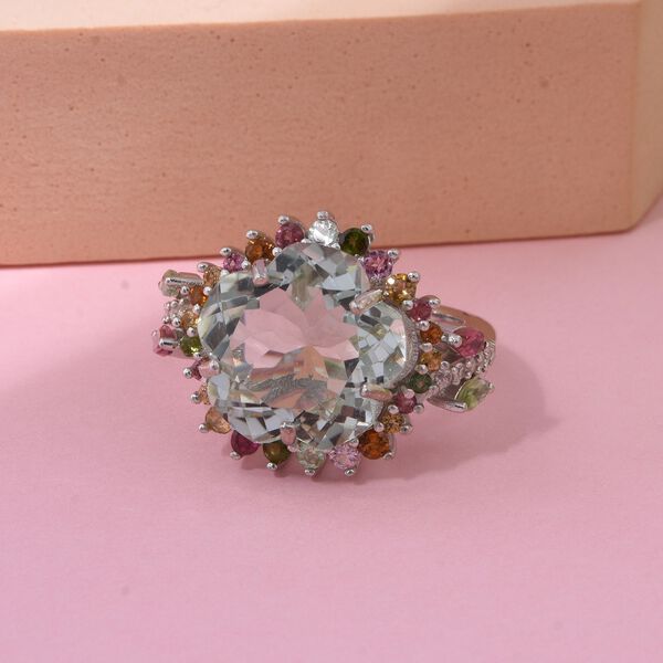 AA Prasiolith, Multi-Turmalin und Zirkon Ring - 11,38 ct. image number 1