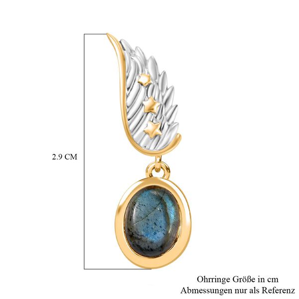 GP Celestial Dream Kollektion- AAA Labradorit und Kanchanaburi blaue Saphir-Ohrringe - 4,61 ct. image number 7