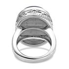 Schwarzer Glasachat Ring, ca. 25,00 ct image number 5